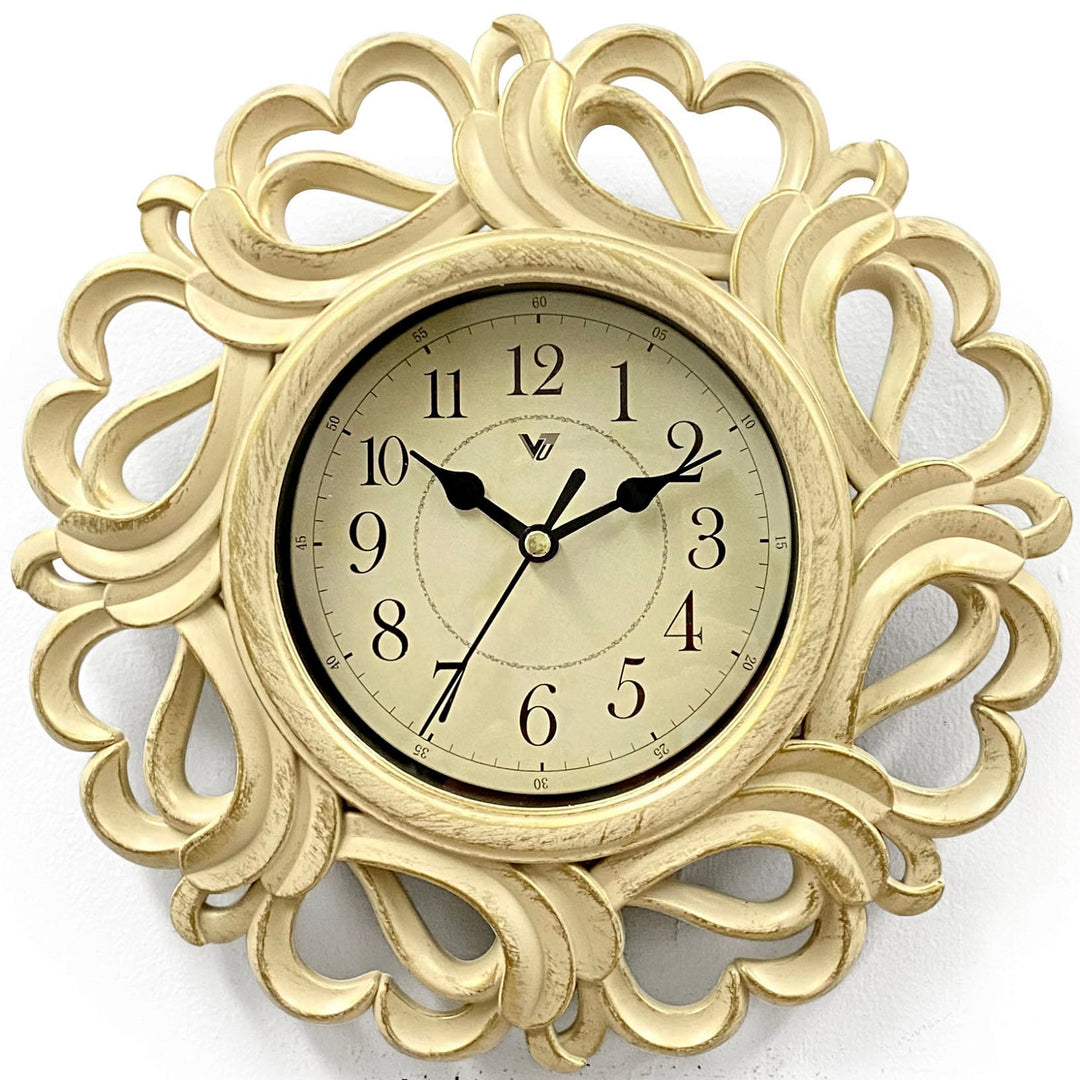 Victory Vintage Distressed Medina Small Wall Clock Cream 25cm CJH-5827W 1