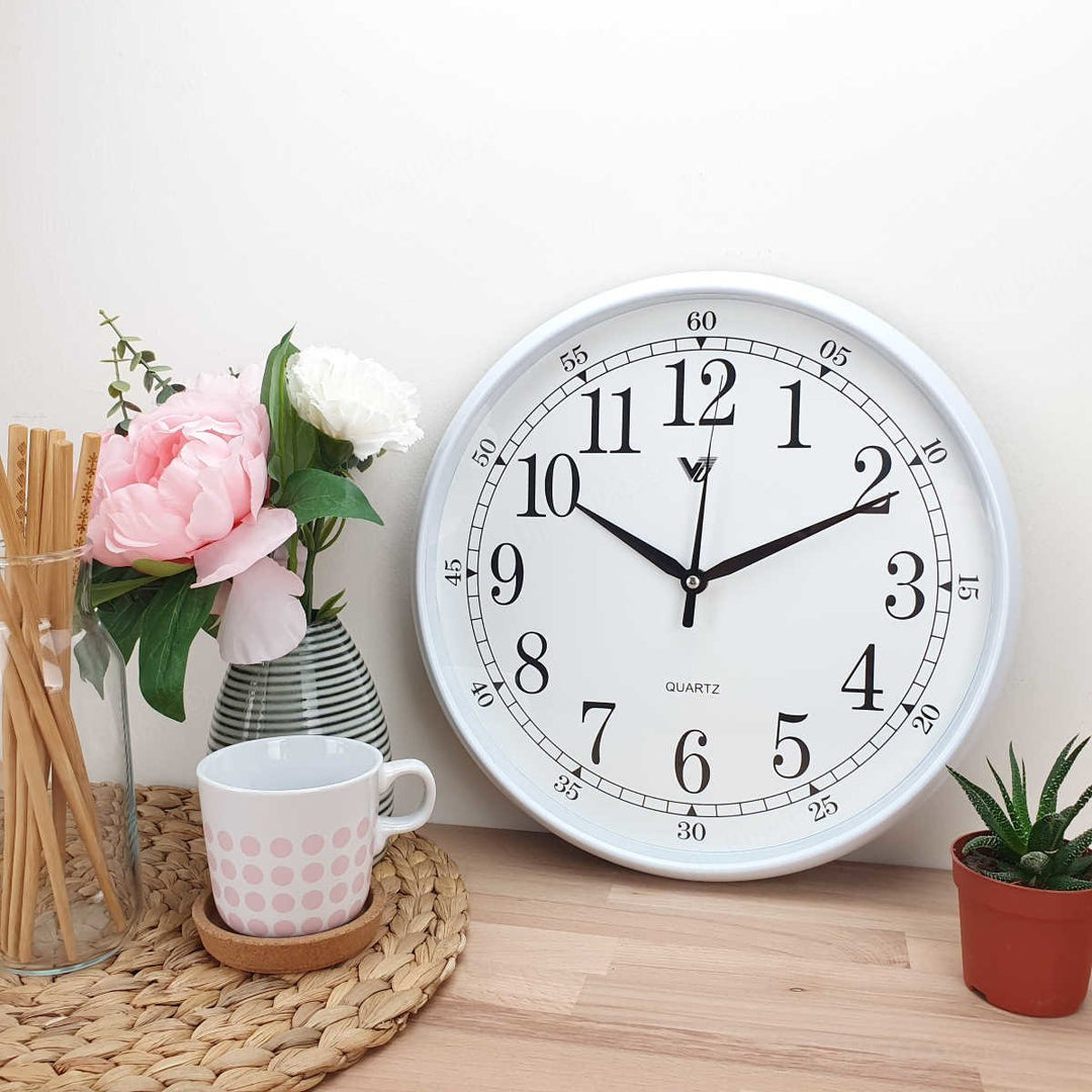 Victory Wyatt Wall Clock White 33cm CWH 6228White 2