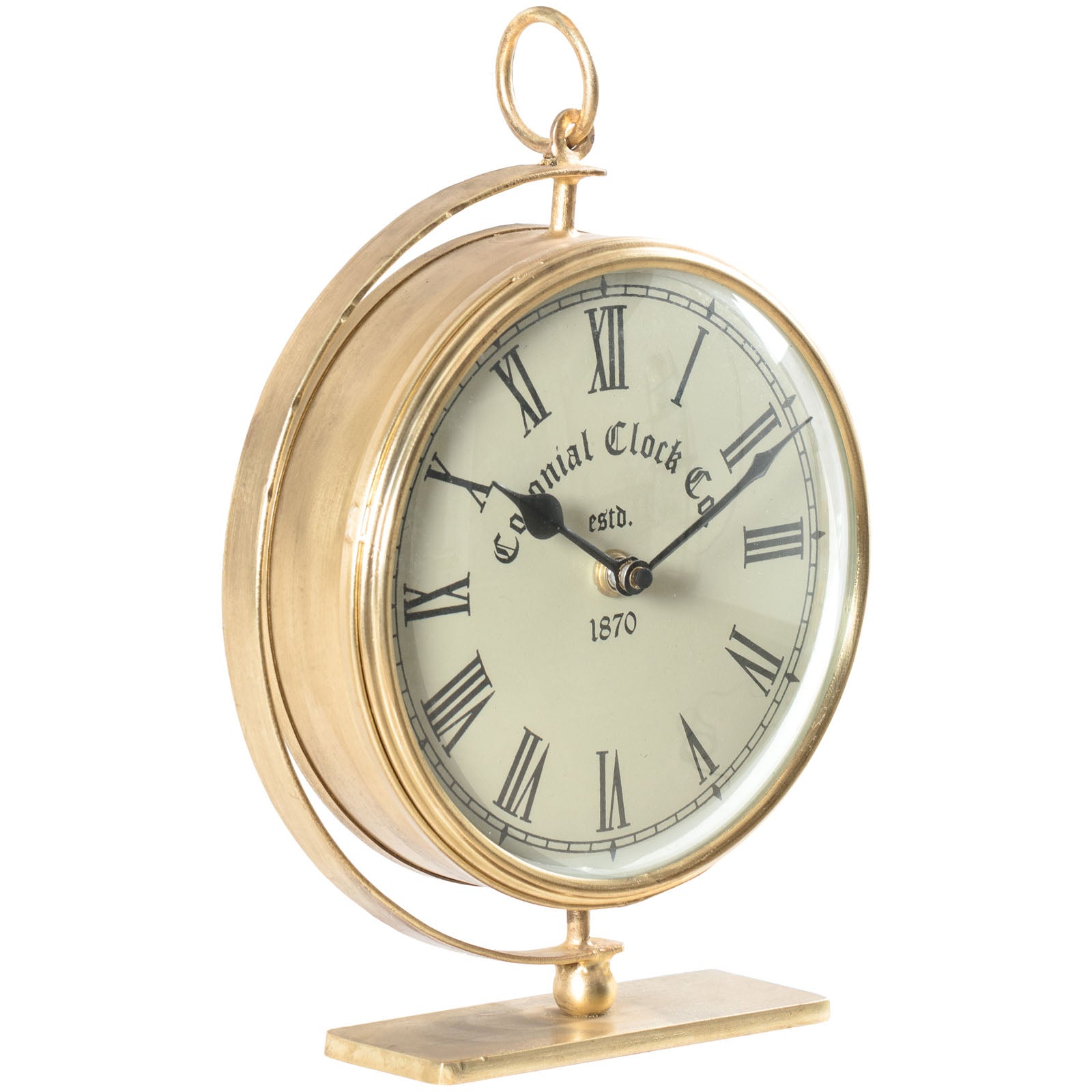 Yearn Antique Gold Iron Framed Colonial Desk Clock 18cm 59029CLK 2
