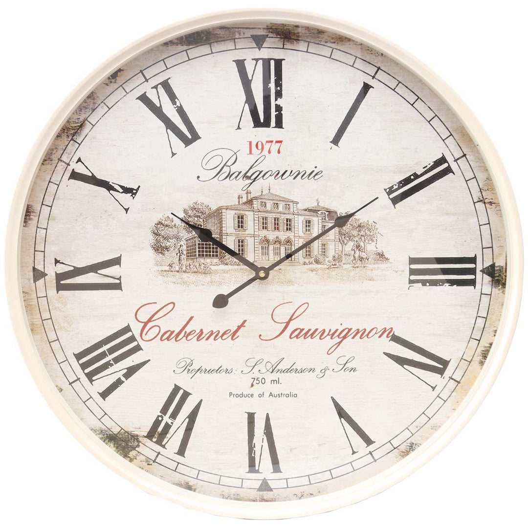 Yearn Balgownie Cabernet Sauvignon Rustic Iron Wall Clock 60cm 24336CLK 2