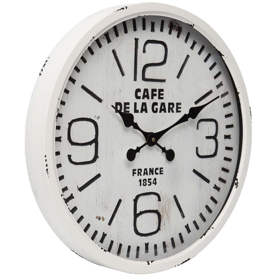 Yearn Cafe De La Gare Rustic Station Iron Wall Clock 50cm 24338CLK 1