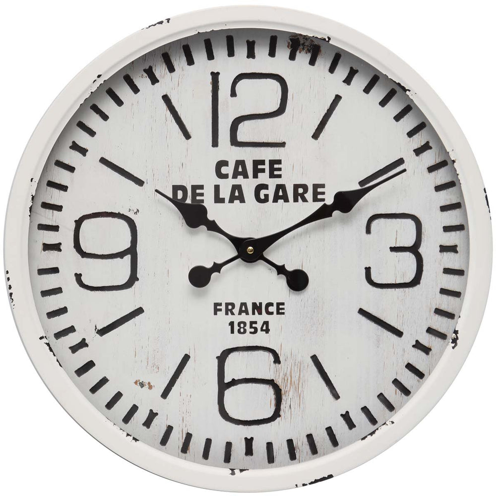 Yearn Cafe De La Gare Rustic Station Iron Wall Clock 50cm 24338CLK 2