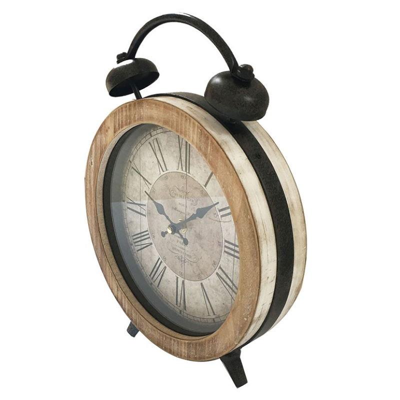Yearn Cafe de la Tour Faux Twin Bell Alarm Desk Clock 32cm 11728CLK 1