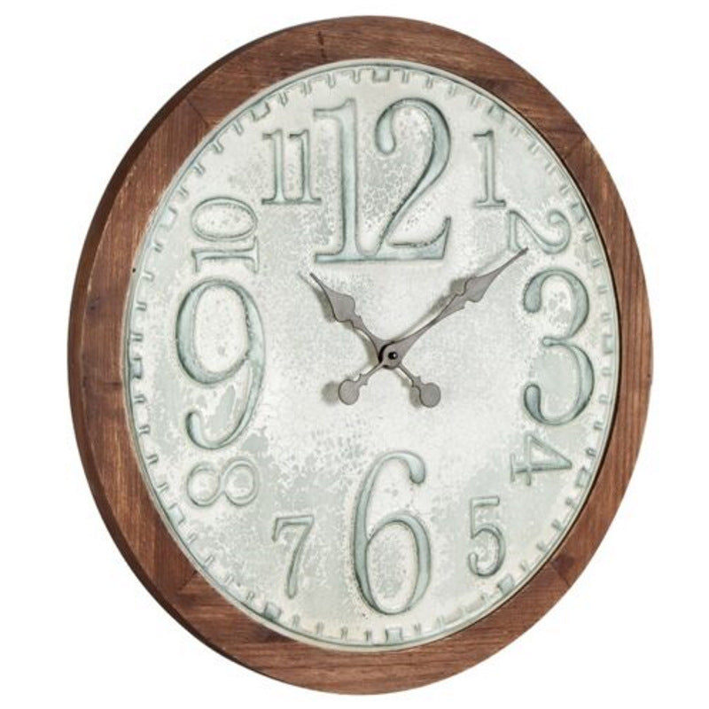 Yearn Distressed Finish Sage and White Wall Clock 63cm 90222CLK 2