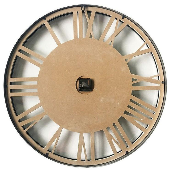 Yearn Hampton Metal Frame Whitewash Wood Roman Wall Clock 70cm 11716CLK - Back