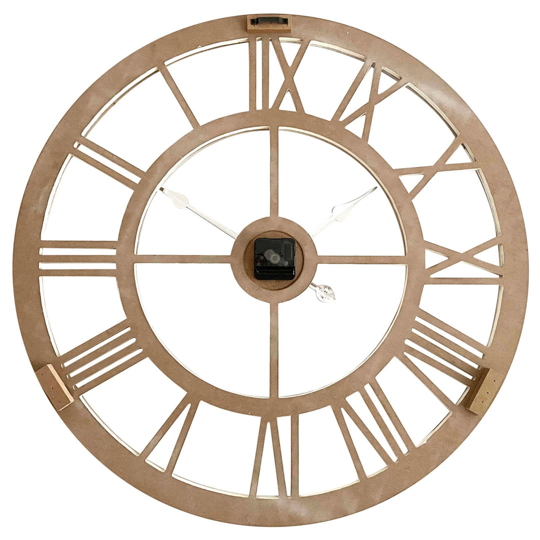 Yearn Hamptons Double Frame Floating Roman Wall Clock Natural 70cm 11752CLK 4
