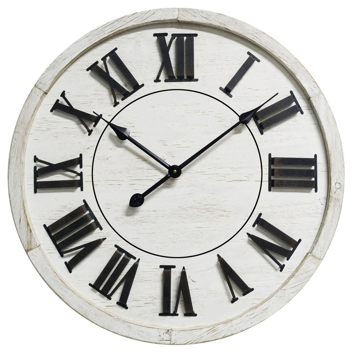 Yearn Hamptons Raised Roman Numerals Wall Clock White 60cm 11733CLK 2
