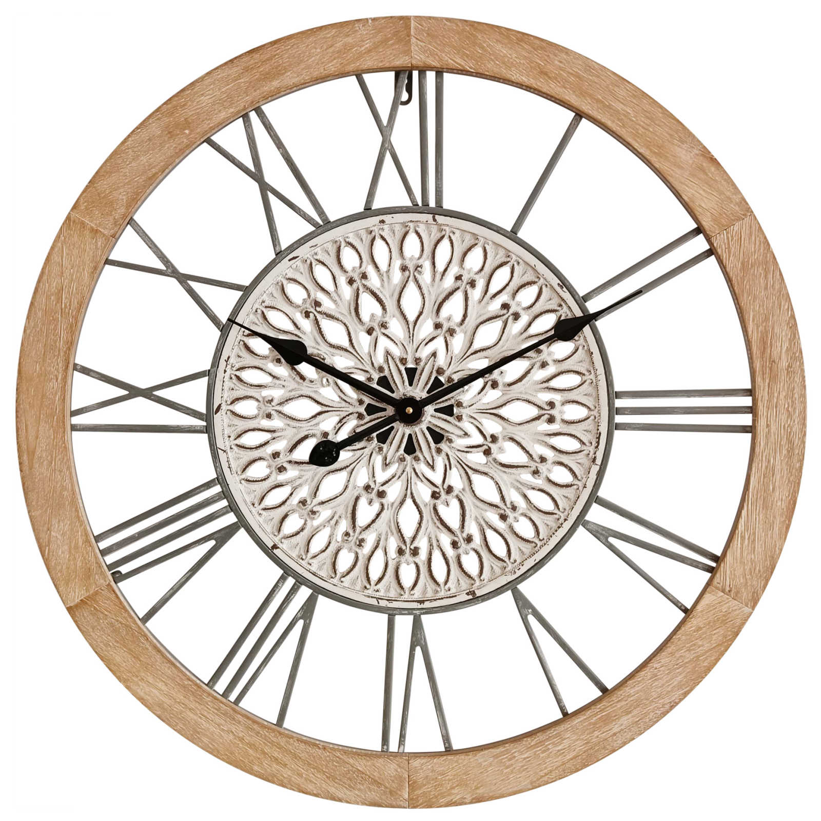 Yearn Industro Hamptons Distressed Roman Wall Clock 70cm 11749CLK 1