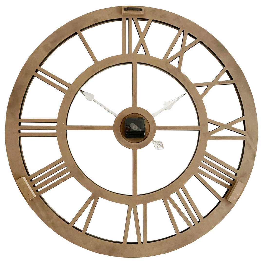 Yearn Industro Hamptons Double Frame Floating Roman Wall Clock Black 70cm 11753CLK 3