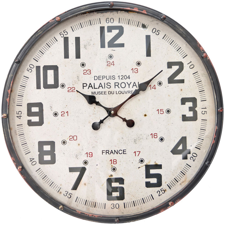 Yearn Vintage Palais Royal Metal Wall Clock Black 61cm 24328CLK 2