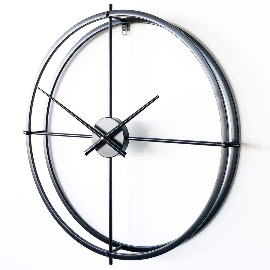 ivory and deene lincoln wall clock black 60cm id1017 1