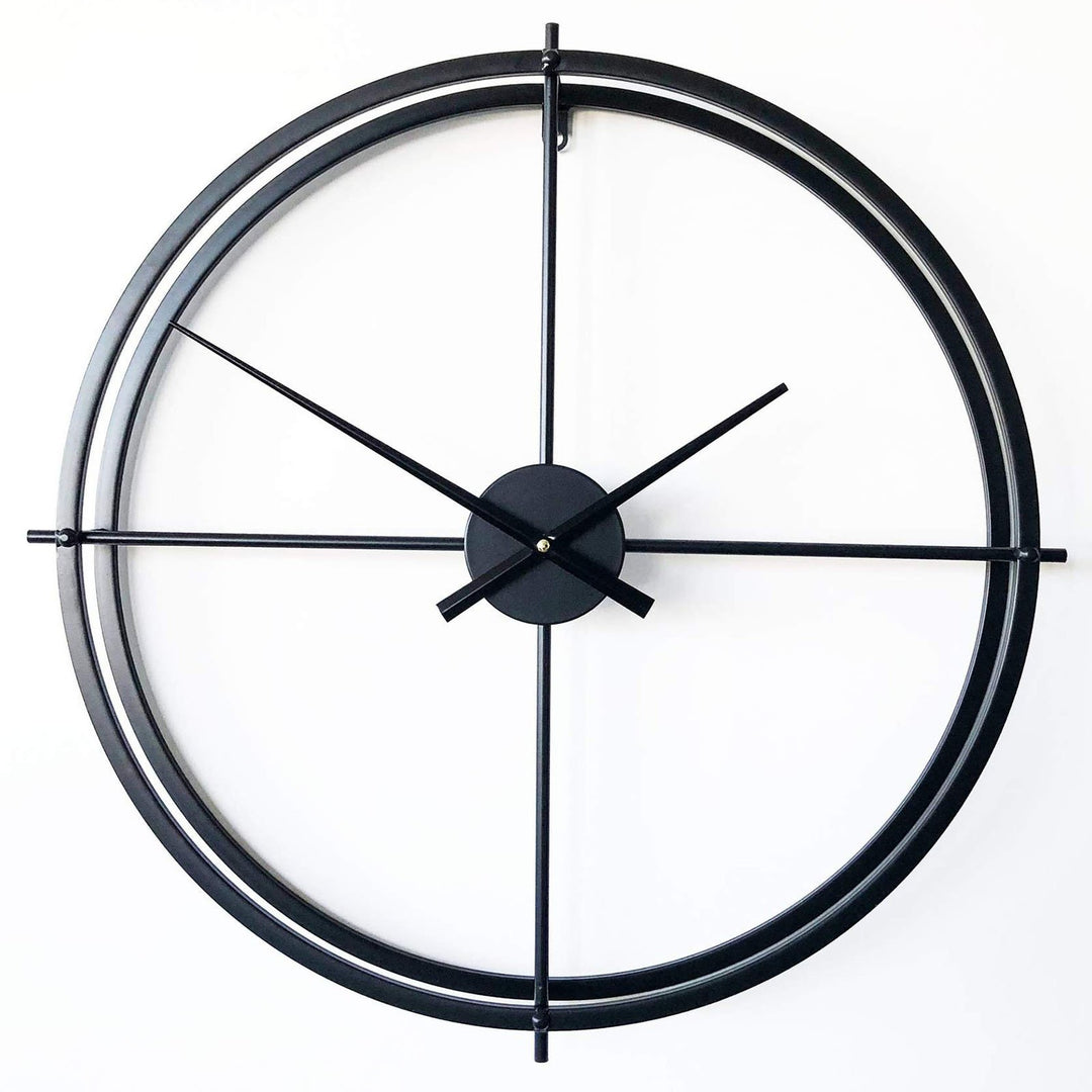 ivory and deene lincoln wall clock black 60cm id1017 2