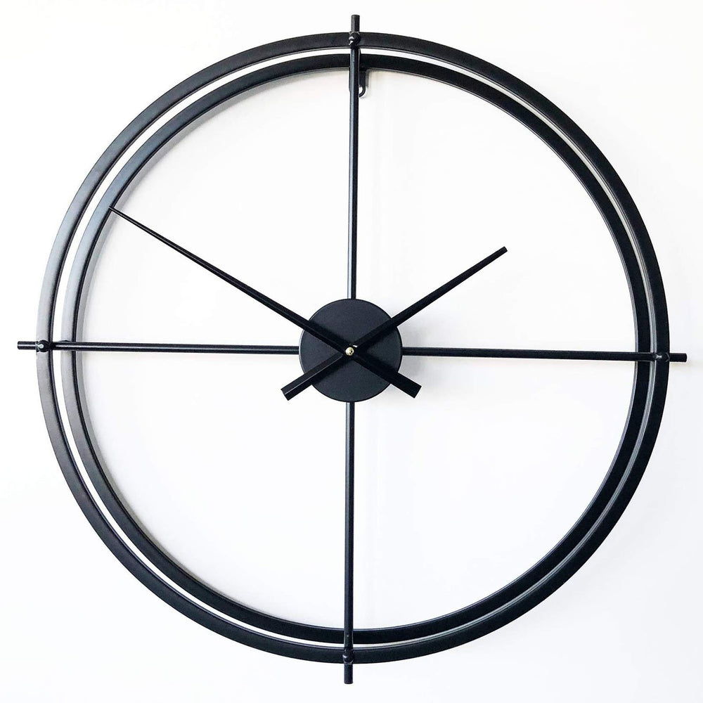 ivory and deene lincoln wall clock black 60cm id1017 2