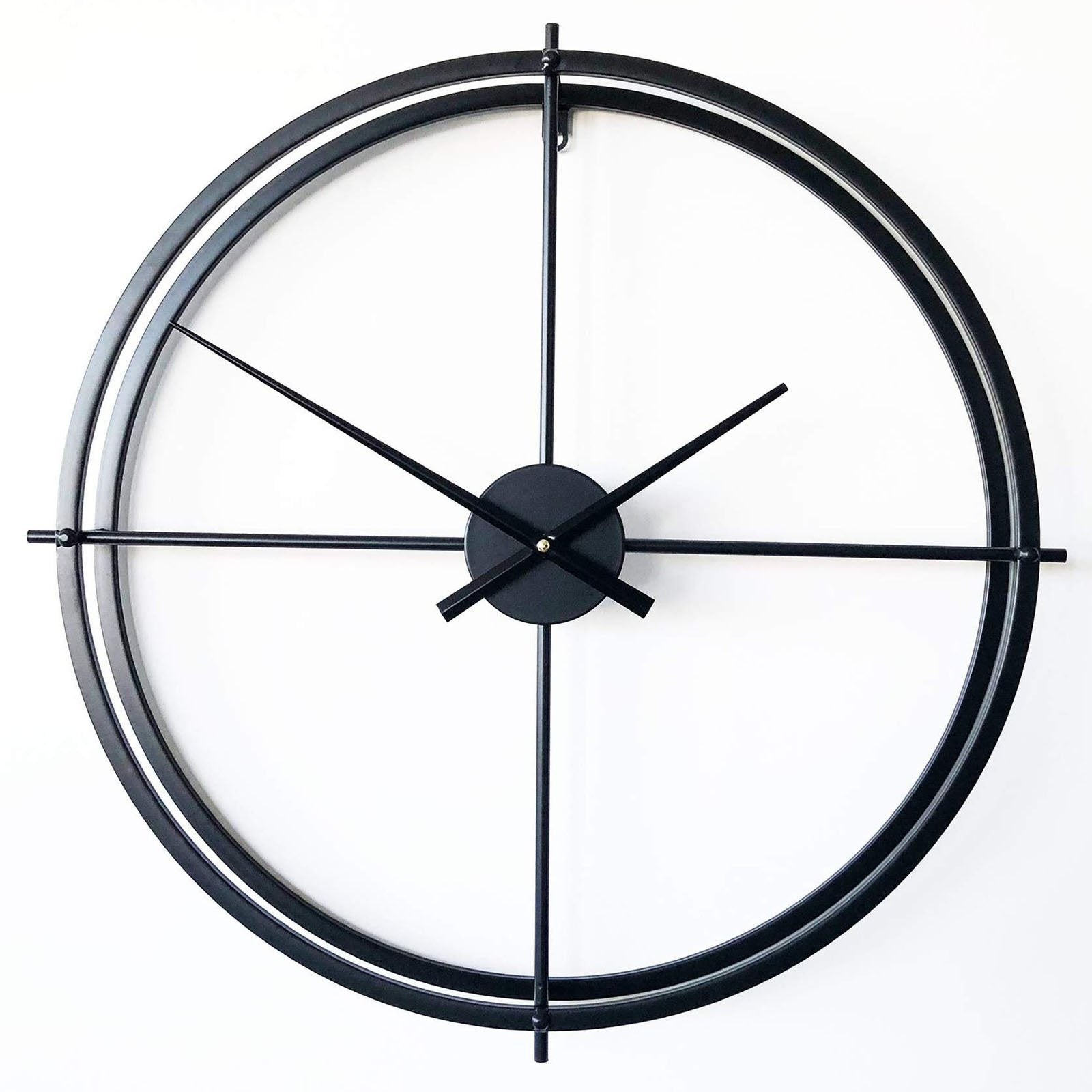ivory and deene lincoln wall clock black 60cm id1017 2