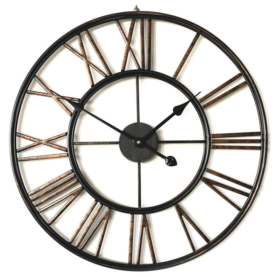 Ivory and Deene Trafalgar Wrought Iron Metal Rustic Copper Wall Clock 60cm ID1014 1