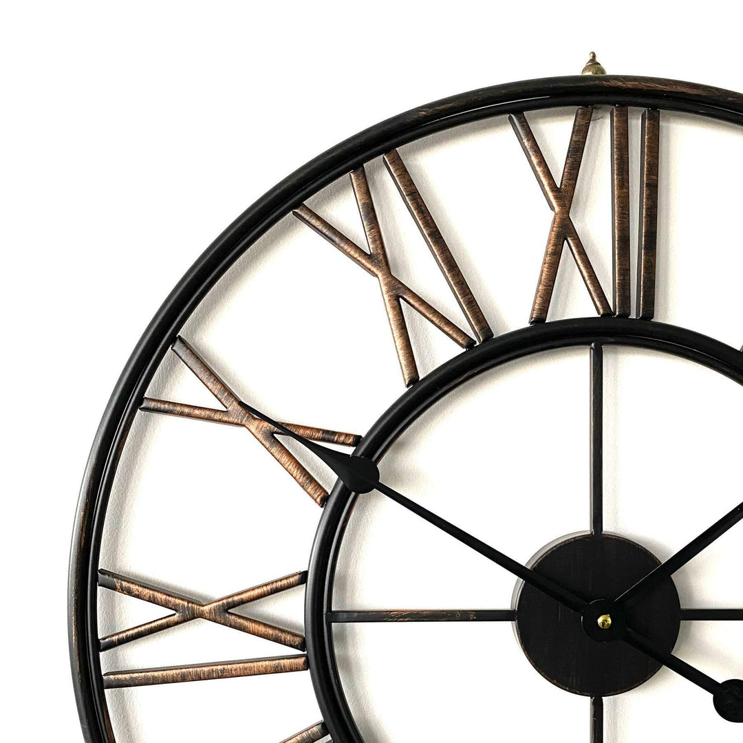 Ivory and Deene Trafalgar Wrought Iron Metal Rustic Copper Wall Clock 60cm ID1014 4